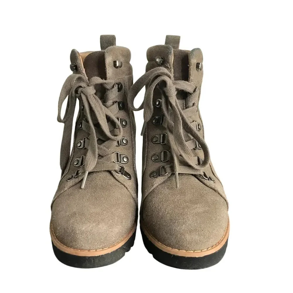 Caslon Womens Jadey Hiking Boots Water Resistant Lug Sole Size 6 Suede‎ Boho